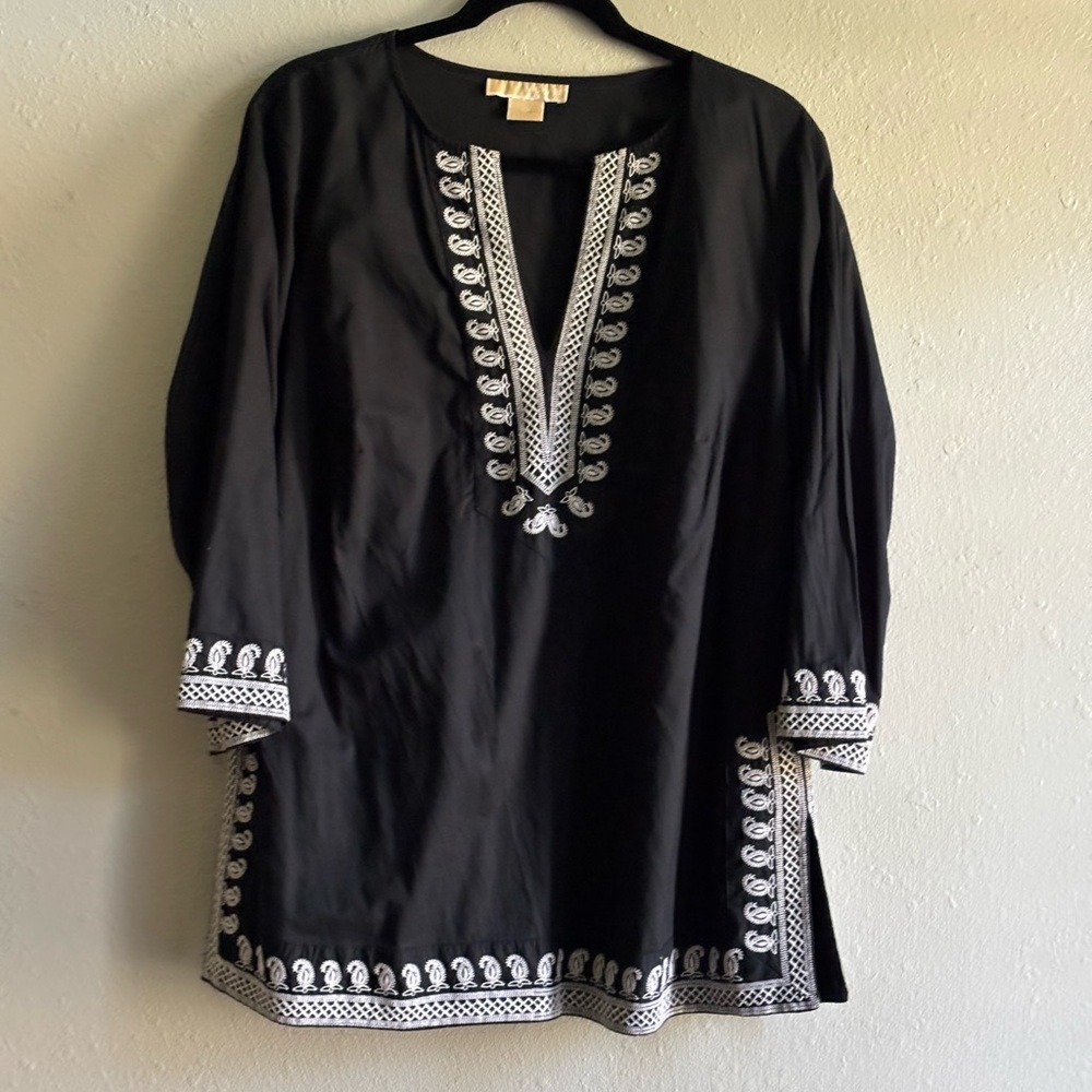 Michael Kors Black Top with White Detailing